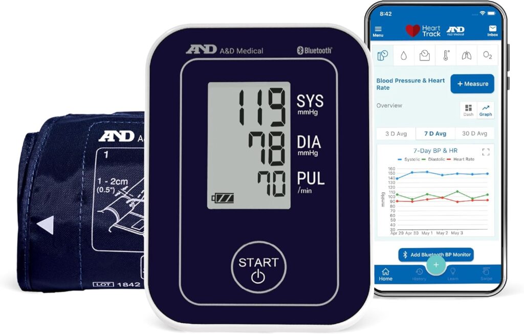 A&D Medical UA-651BLE wireless upper arm blood pressure monitor