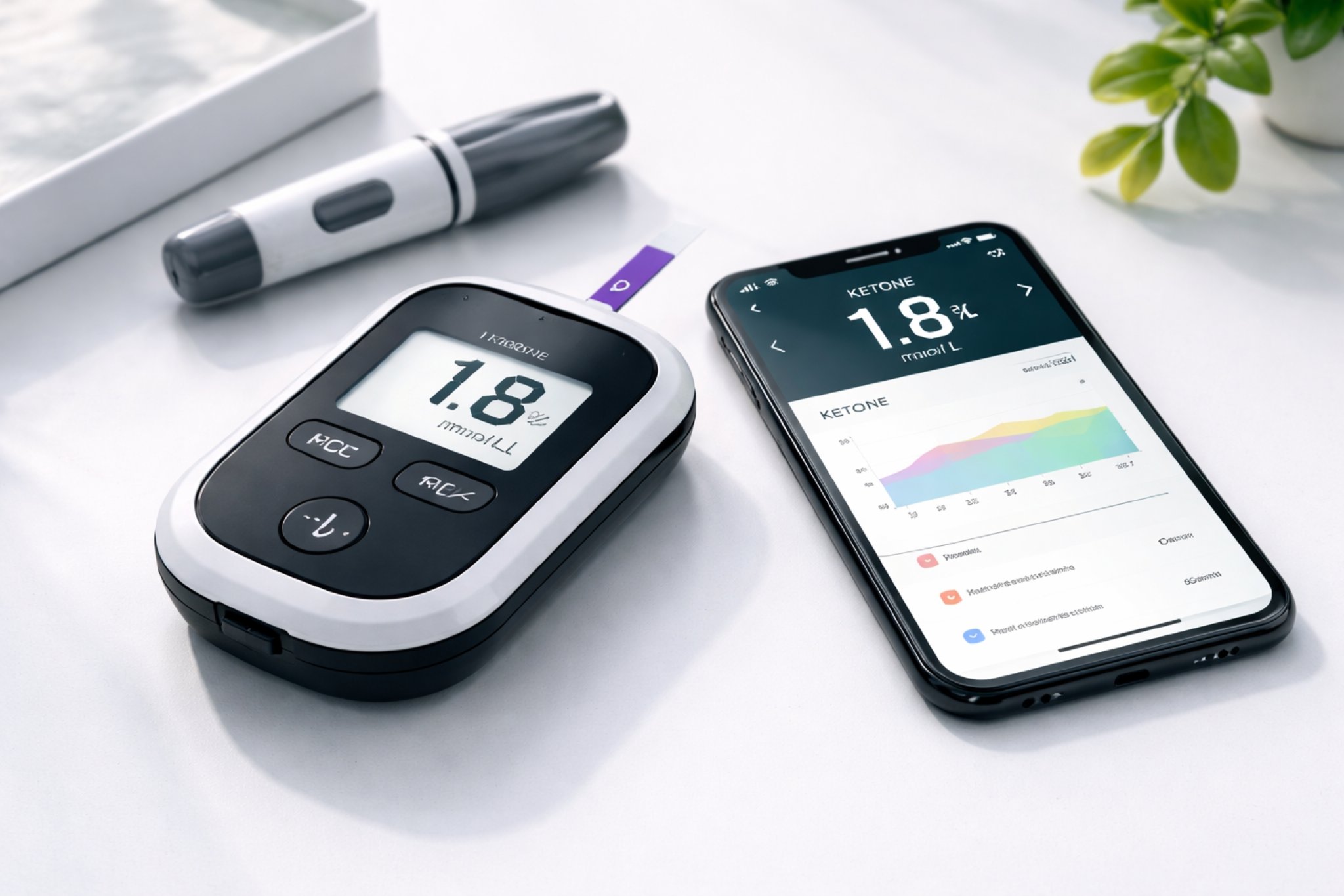 Ketone meter and mobile app used to track nutritional ketosis levels