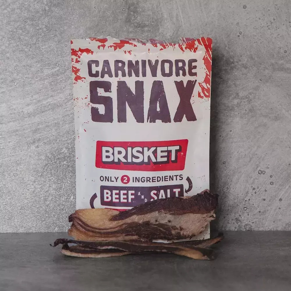 Carnivore Snax brisket meat chips zero carb high protein snack